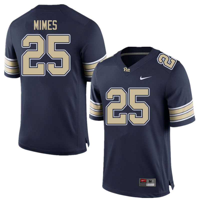 Men #25 Kaymar Mimes Pitt Panthers College Football Jerseys Sale-Home Navy